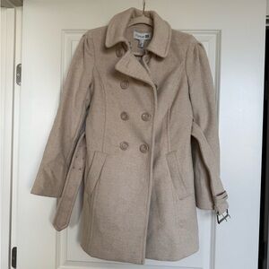 Forever 21 Women's Beige Pea Coat